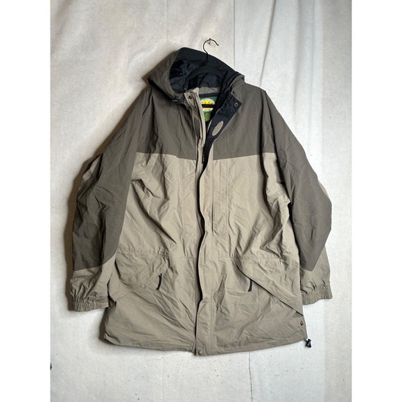 Cabelas Mens 2XL Tall Gore-Tex Hooded Parka Jacket Brown Tan 922565 Outdoor Gear